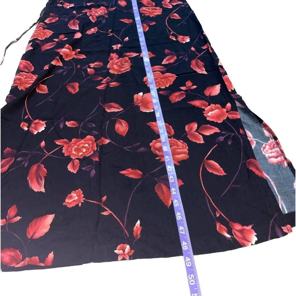 TEDDI Dresses Size 10 BLACK with Red Floral pattern Preloved - Picture 3 of 7